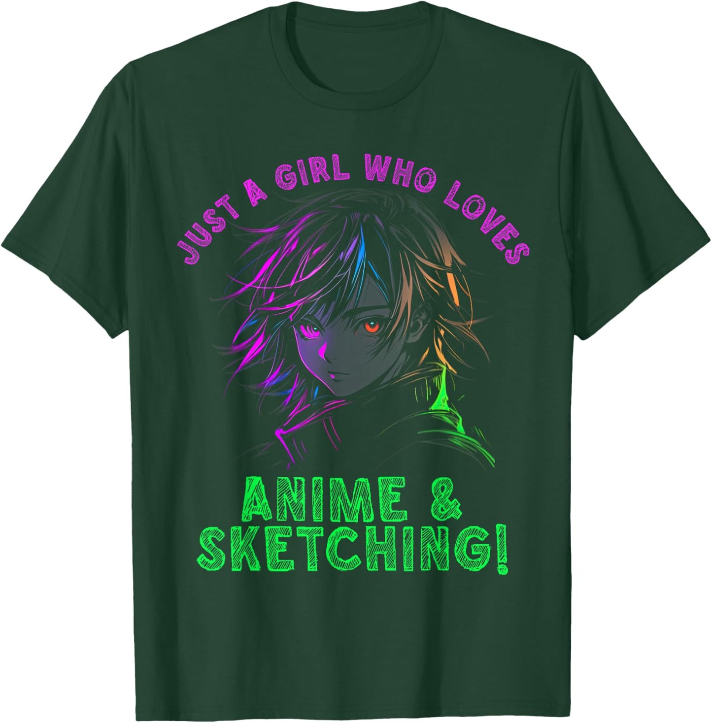 Just a girl who loves Anime and Sketching Manga Anime Lover T-Shirt - T-Shirt | Forest