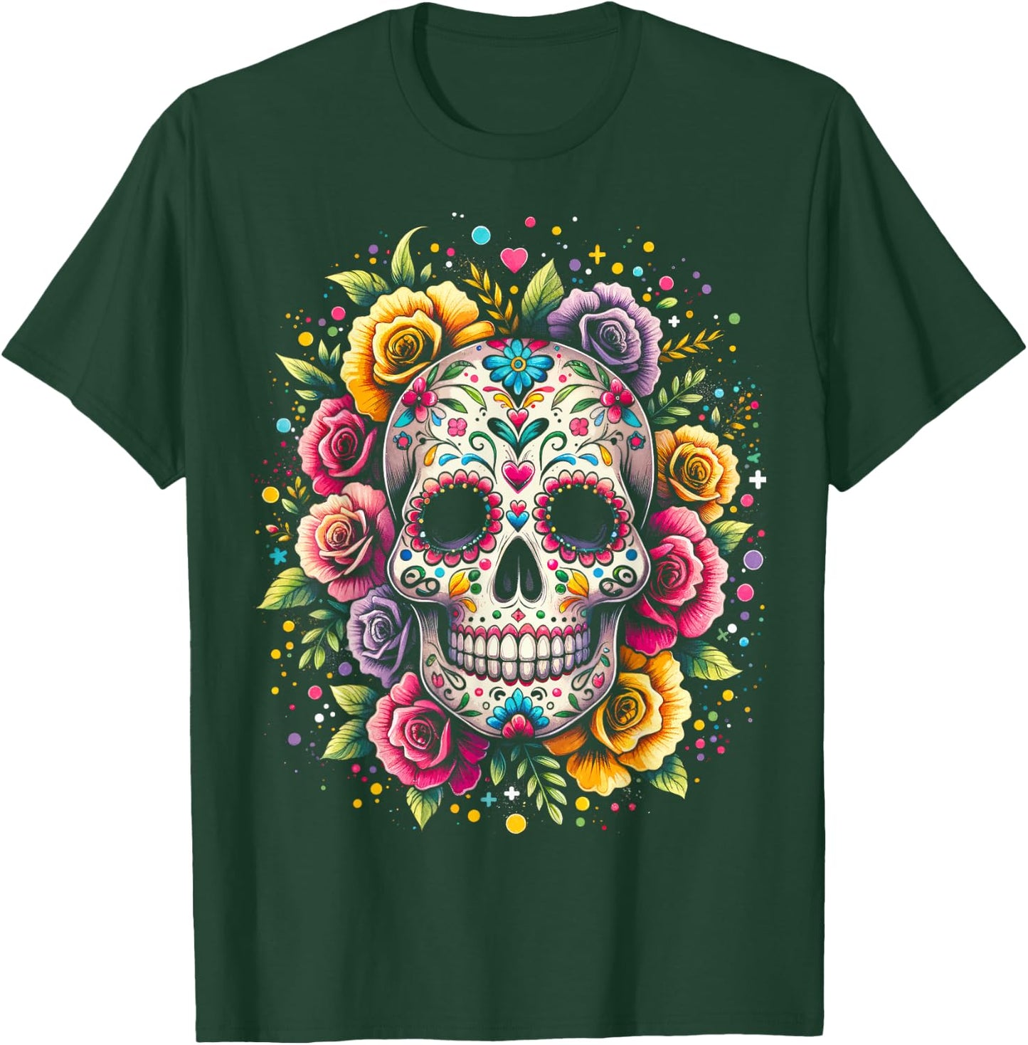 De Los Muertos Day of the Dead Sugar Skull Halloween Women T-Shirt - T-Shirt | Forest
