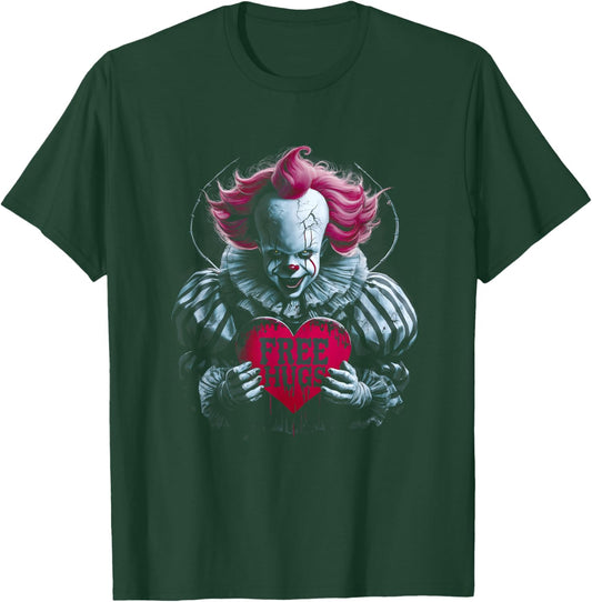 Free a Hugs Scary Clown Valentine Halloween Horror Character T-Shirt - T-Shirt | Forest