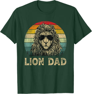 Vintage Lion Dad Lion Lovers Daddy Father's Day T-Shirt - T-Shirt | Forest