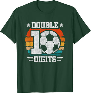 Soccer Birthday - Double Digits 10 Year Old - 10th Birthday T-Shirt - T-Shirt | Forest