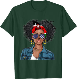 Kenyan Flag Souvenirs Woman American Dress Girl Kenya T-Shirt - T-Shirt | Forest
