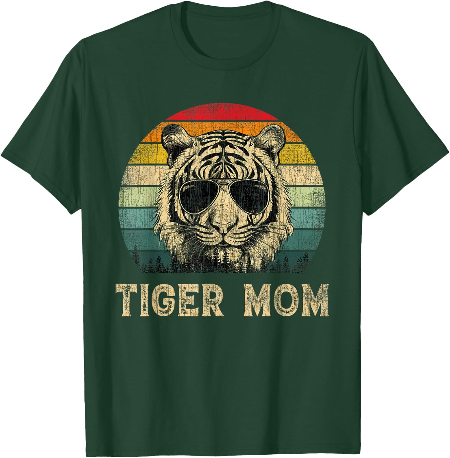 Vintage Tiger Mom Tiger Lovers Mommy Mother's Day T-Shirt - T-Shirt | Forest