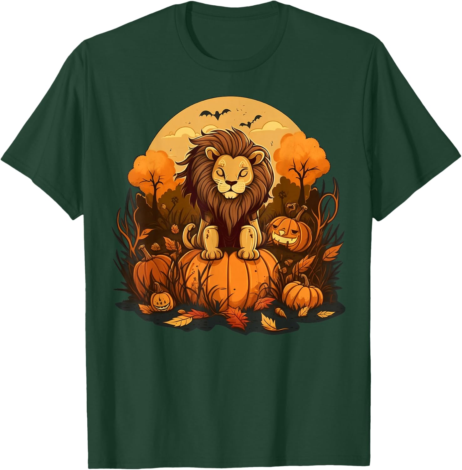 Pumpkin Lion costume on Lion Halloween T-Shirt - T-Shirt | Forest