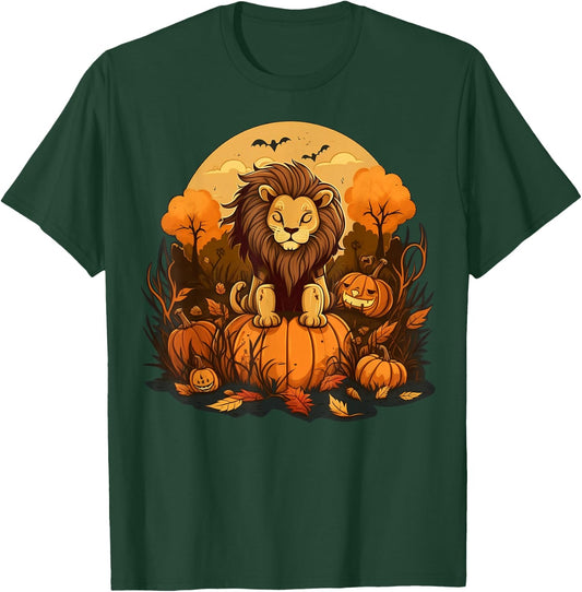 Pumpkin Lion costume on Lion Halloween T-Shirt - T-Shirt | Forest