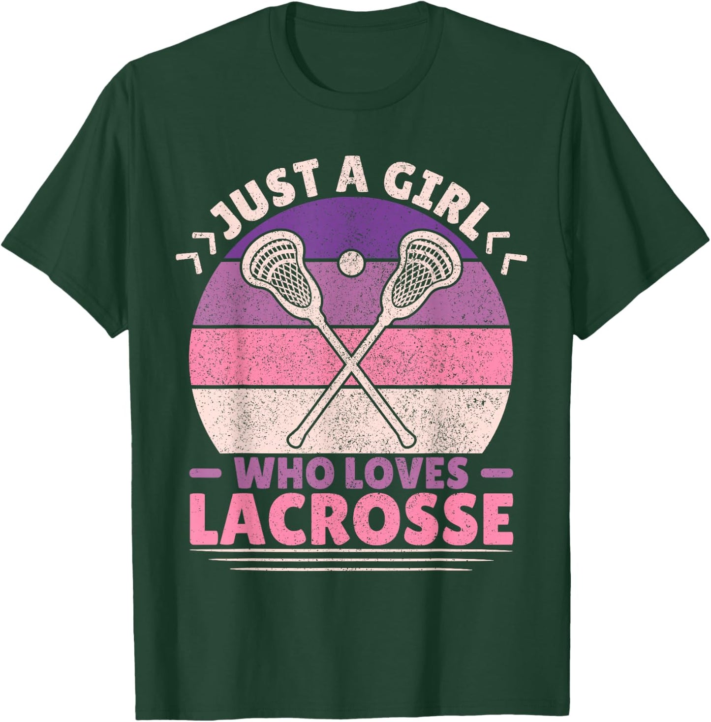 Just A Girl Who Loves Lacrosse Player Lax Lovers Lacrosse T-Shirt - T-Shirt | Forest