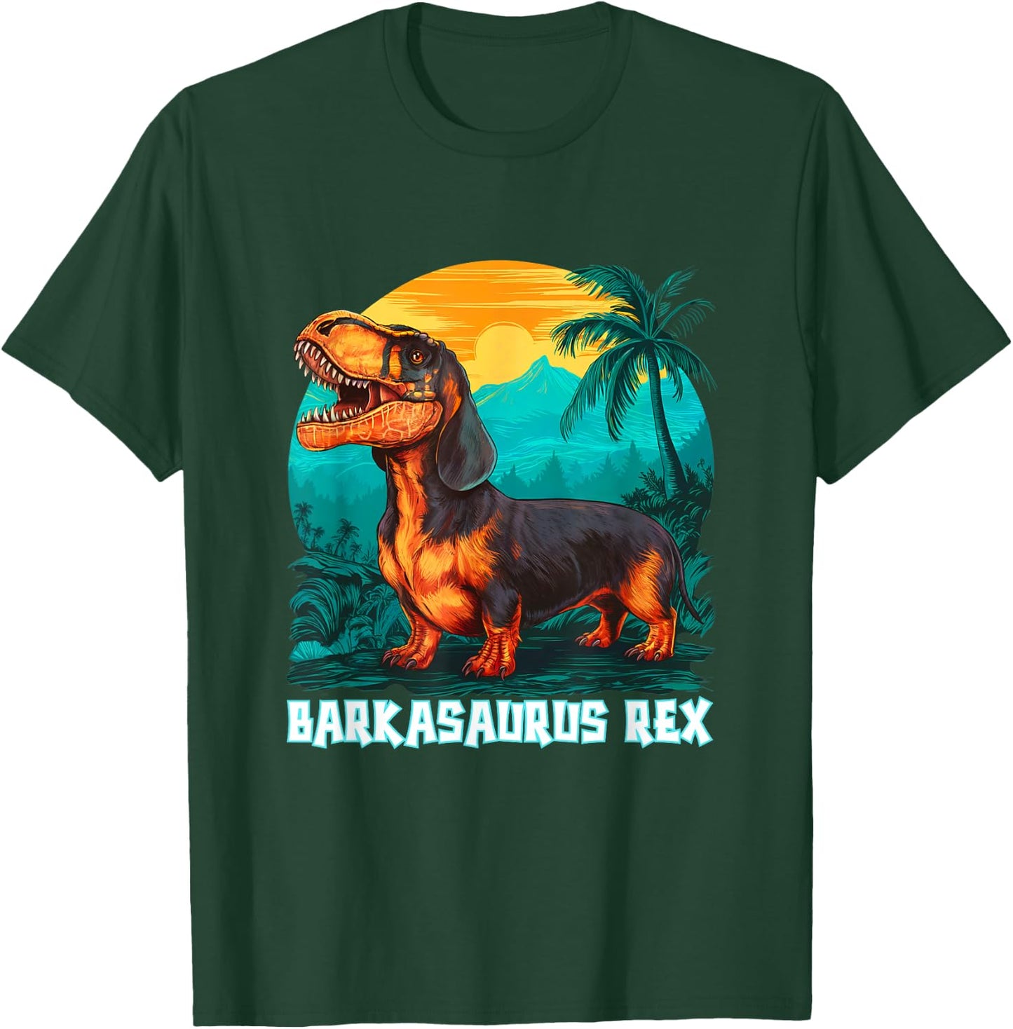 Barkasaurus Rex Dachshund T-Rex Mix Dog Sarcasm Funny T-Shirt - T-Shirt | Forest