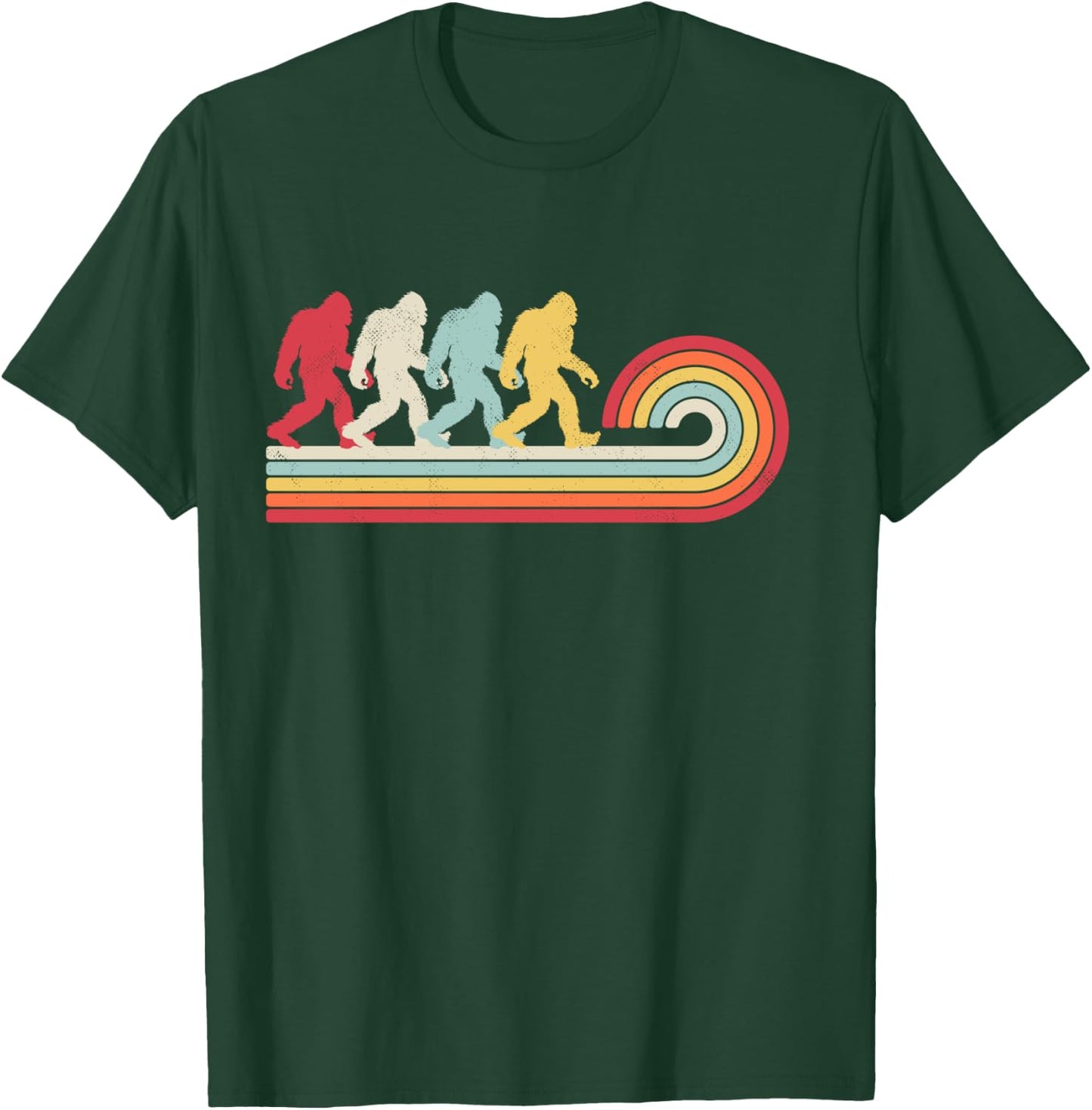 Bigfoot Retro Vintage 70s 80s Sasquatch Lovers Men Women T-Shirt - T-Shirt | Forest