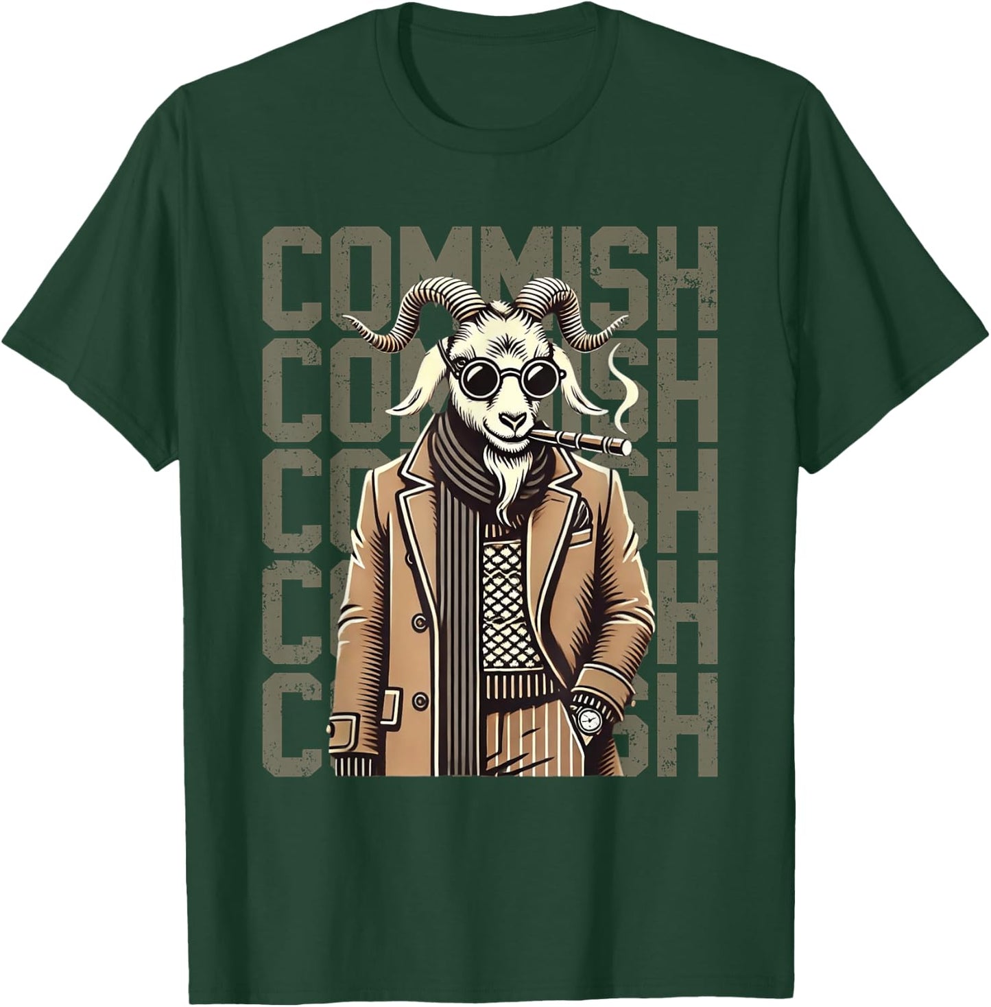 Fantasy Football Commissioner Funny Draft Goat Commish T-Shirt - T-Shirt | Forest