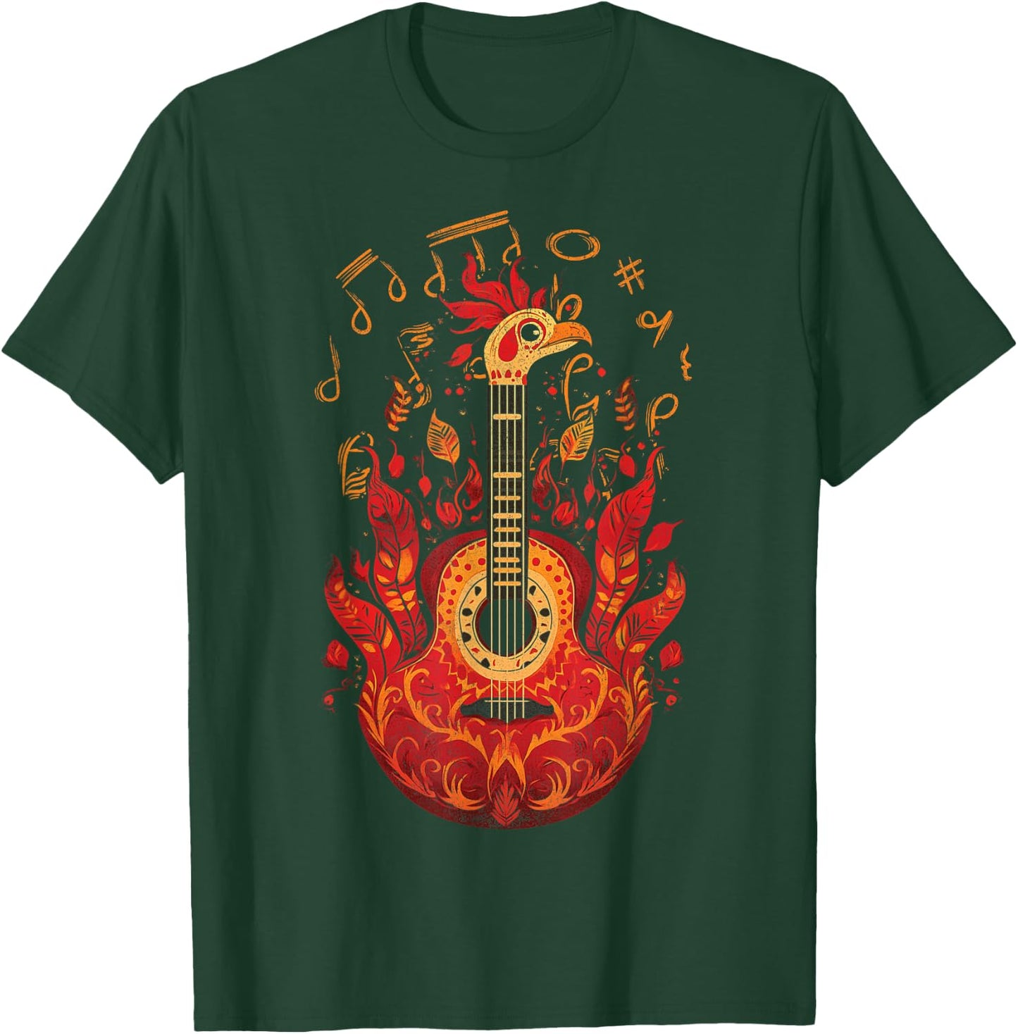 Rockin' Turkey - Fun Musical Thanksgiving Guitar Rock N Roll T-Shirt - T-Shirt | Forest