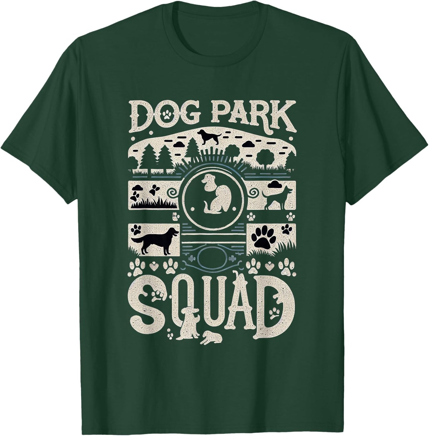 Dog Park Squad Pet Friendly Outdoor Socializing T-Shirt - T-Shirt | Forest