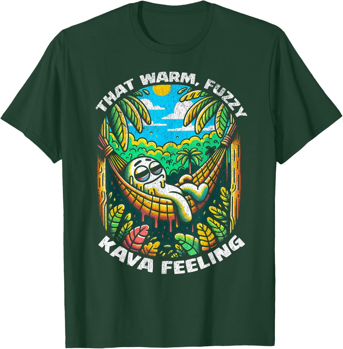 That Warm, Fuzzy Kava Feeling - Funny Kava Enthusiast T-Shirt - T-Shirt | Forest