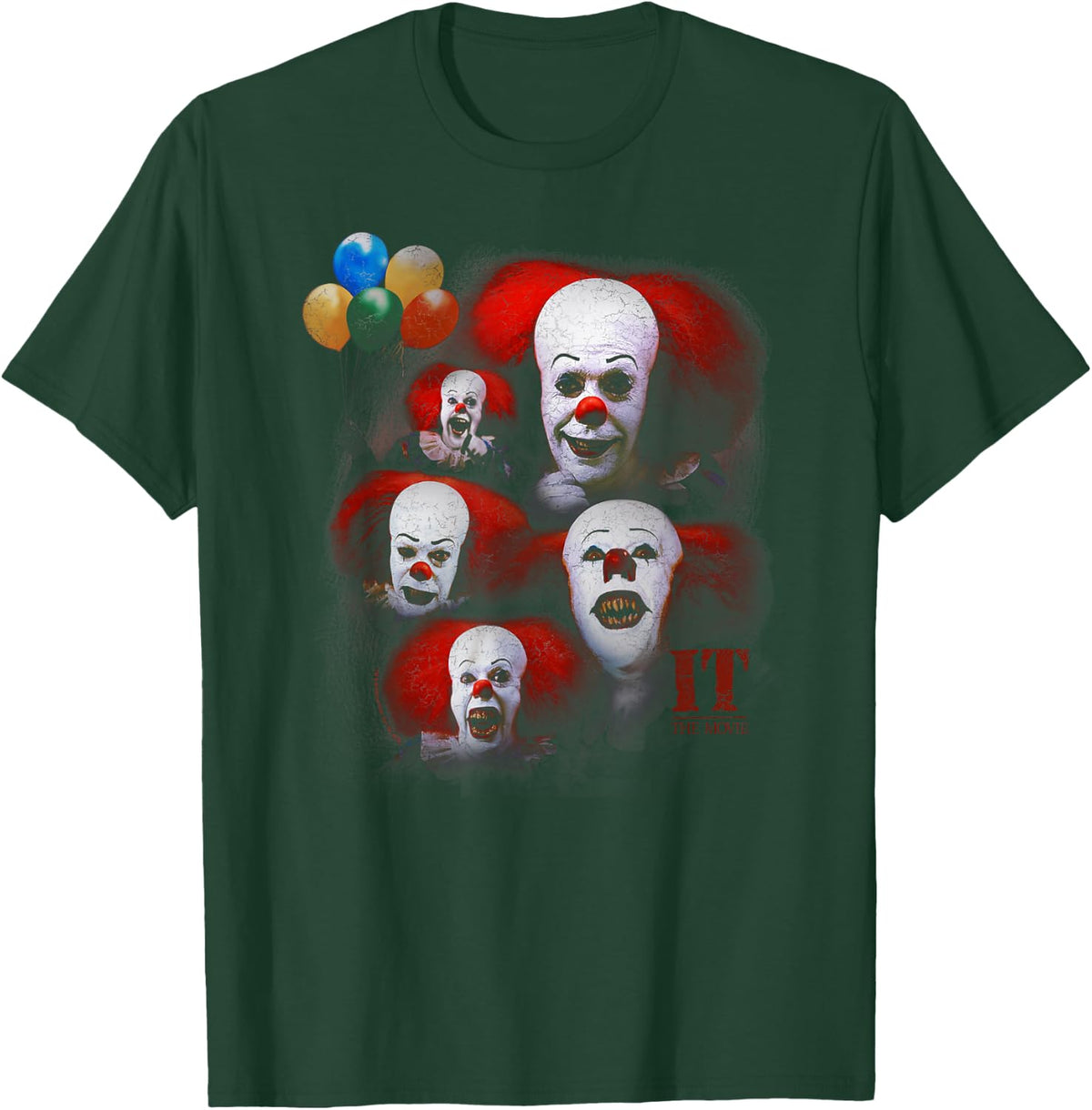 Popfunk IT (1990) Many Faces of Pennywise - Black - -Adults - Small T-Shirt - T-Shirt | Forest