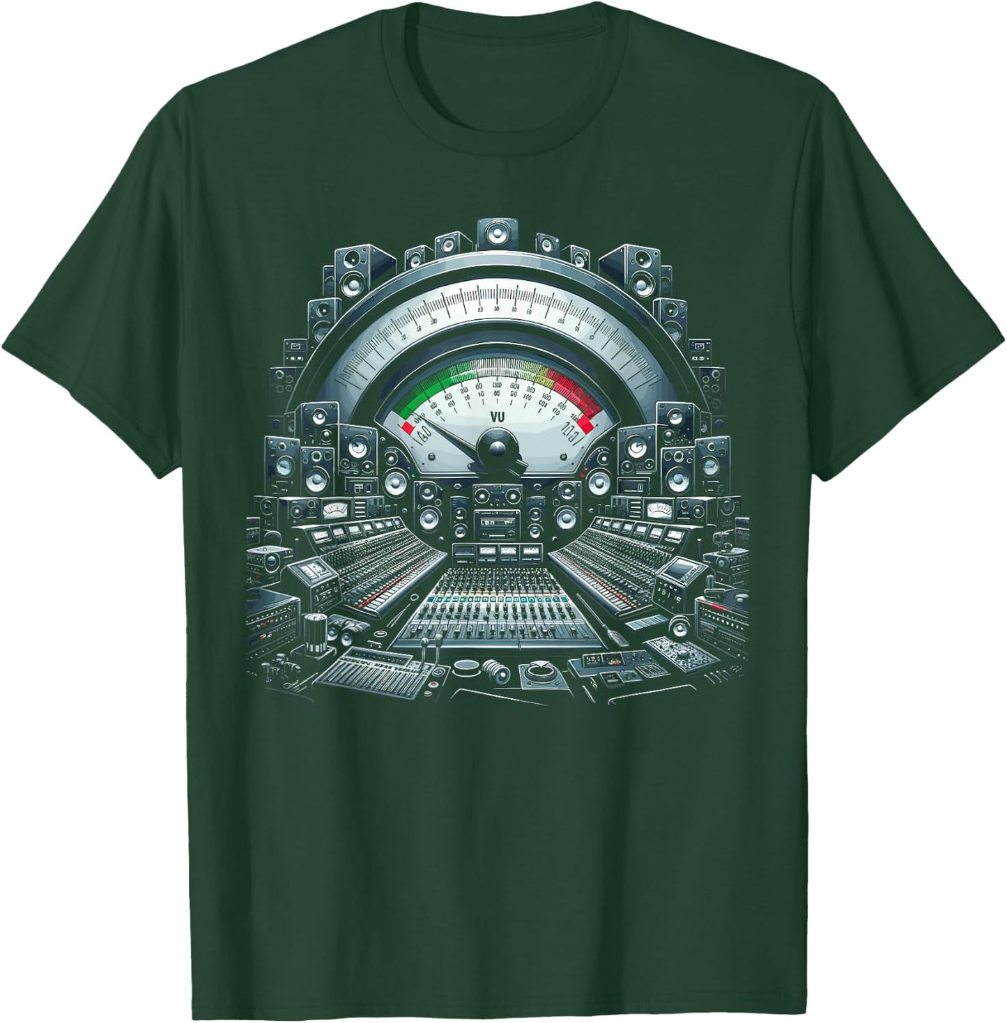 VU Meter Audiopile Analog Music Sound Engineer T-Shirt - T-Shirt | Forest