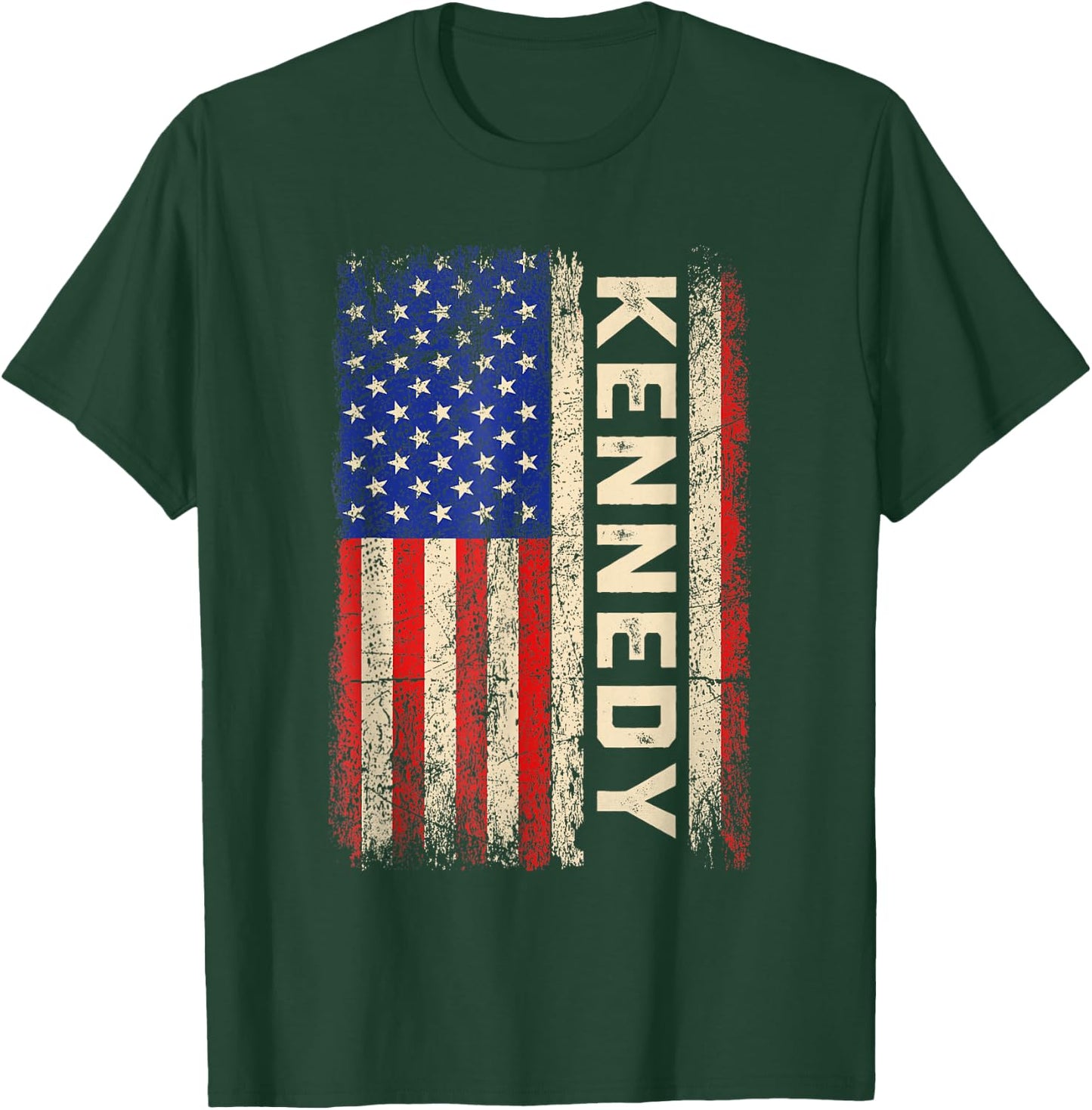 Kennedy Last Name Shirt Kennedy Name American Flag T-Shirt - T-Shirt | Forest