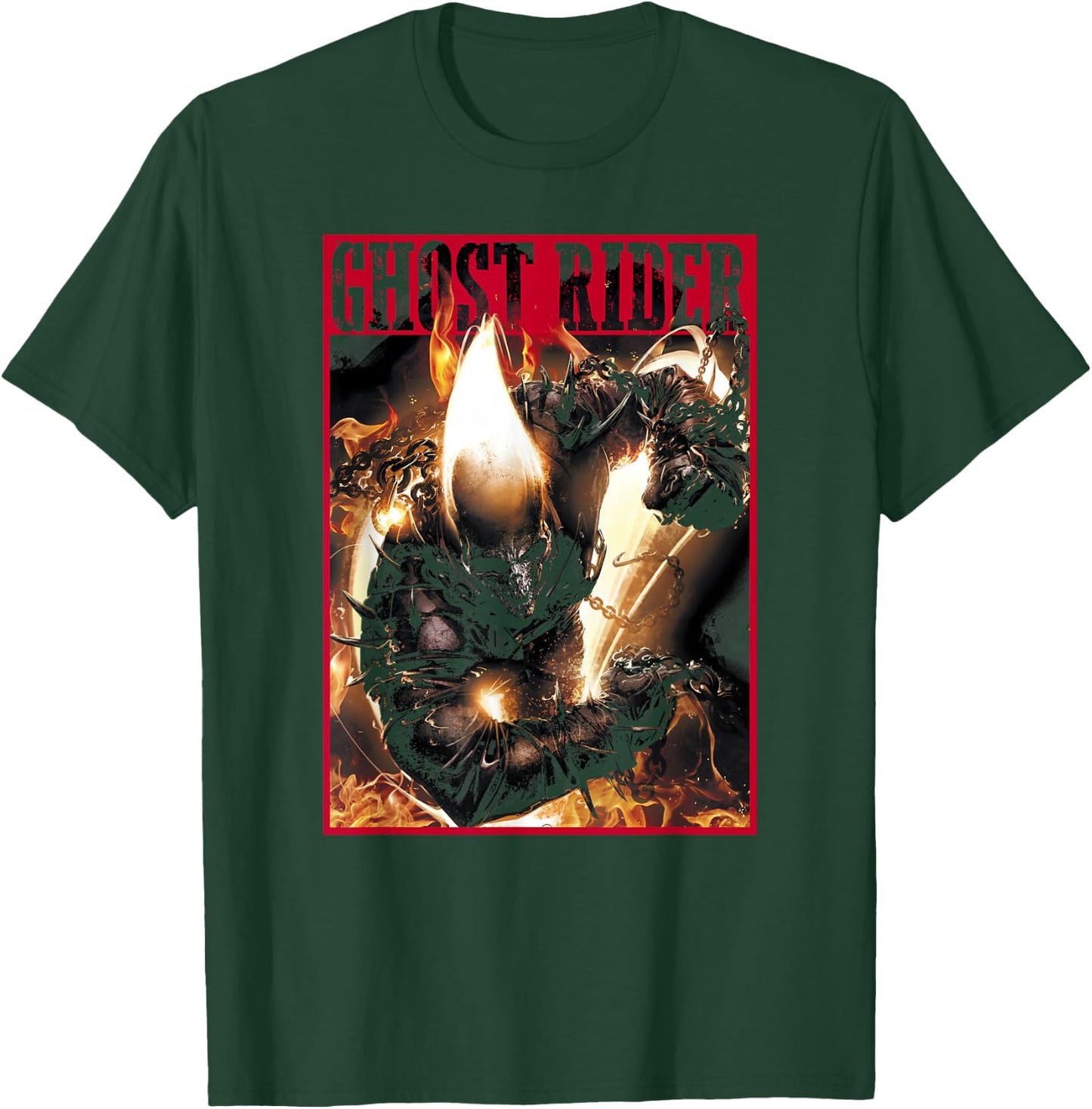 Marvel Ghost Rider Fury Comic Wanted Poster T-Shirt - T-Shirt | Forest