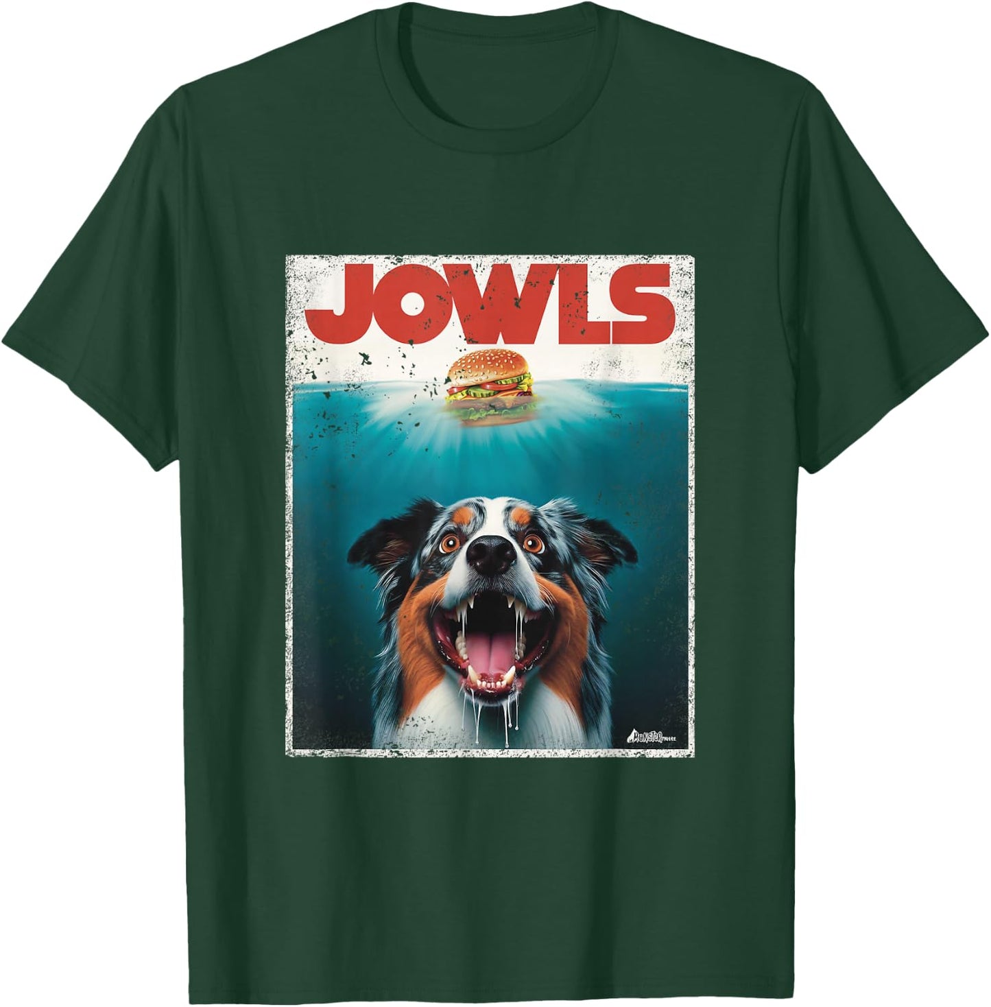 Funny Aussie Jowls Australian Shepherd Fur Baby Mom Dog Dad T-Shirt - T-Shirt | Forest