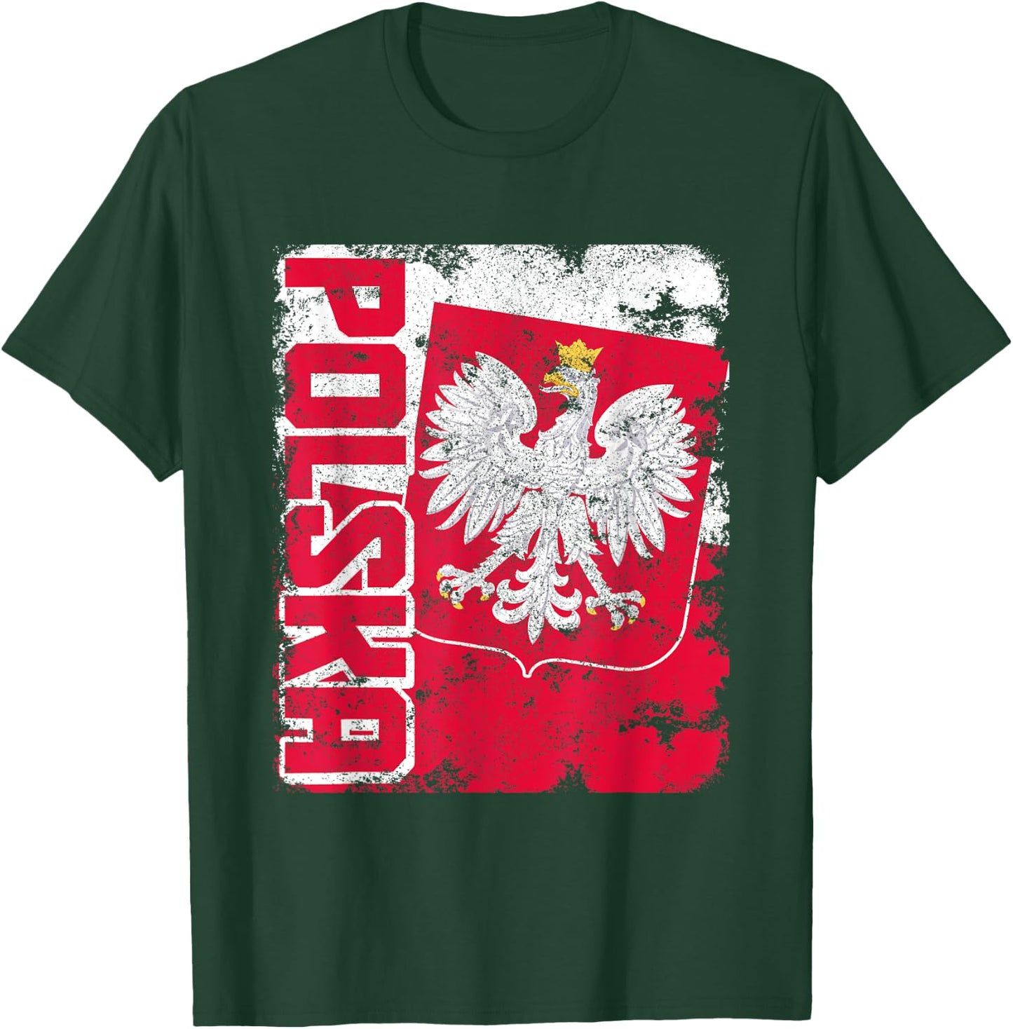 Polska Poland Flag Pride Eagle Polish Roots T-Shirt - T-Shirt | Forest