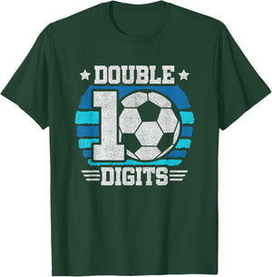 Soccer Boy Birthday 10 Year Old Double Digits 10th Birthday T-Shirt - T-Shirt | Forest
