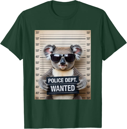 Mugshot Style Art Koala Bear Sunglasses Koalas T-Shirt - T-Shirt | Forest