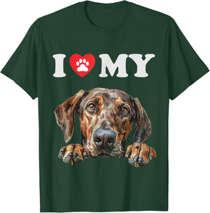 Plott Hound I Heart My Dog Funny Dog Lover Women Kids T-Shirt - T-Shirt | Forest