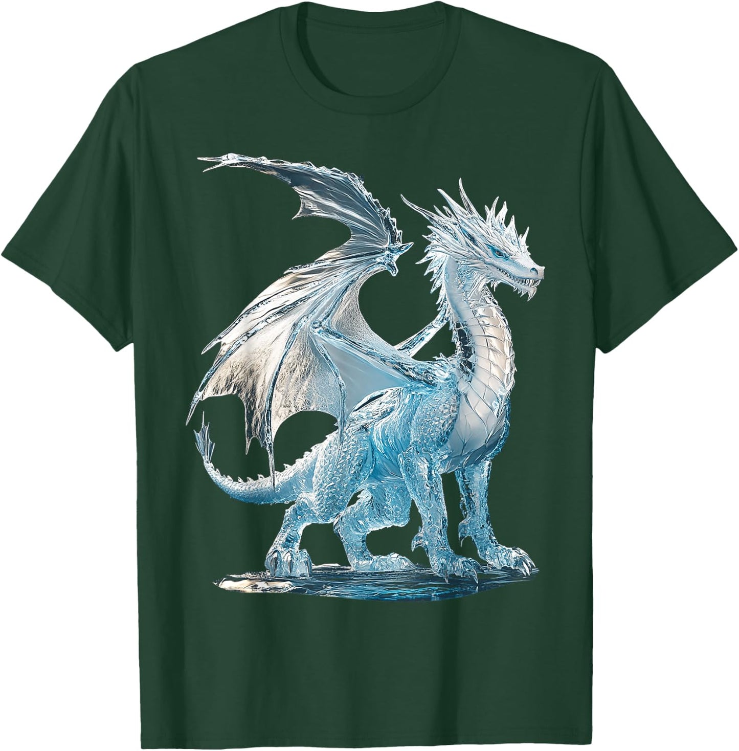 Ice Dragon Motif Mythical Art Ice Dragon T-Shirt - T-Shirt | Forest