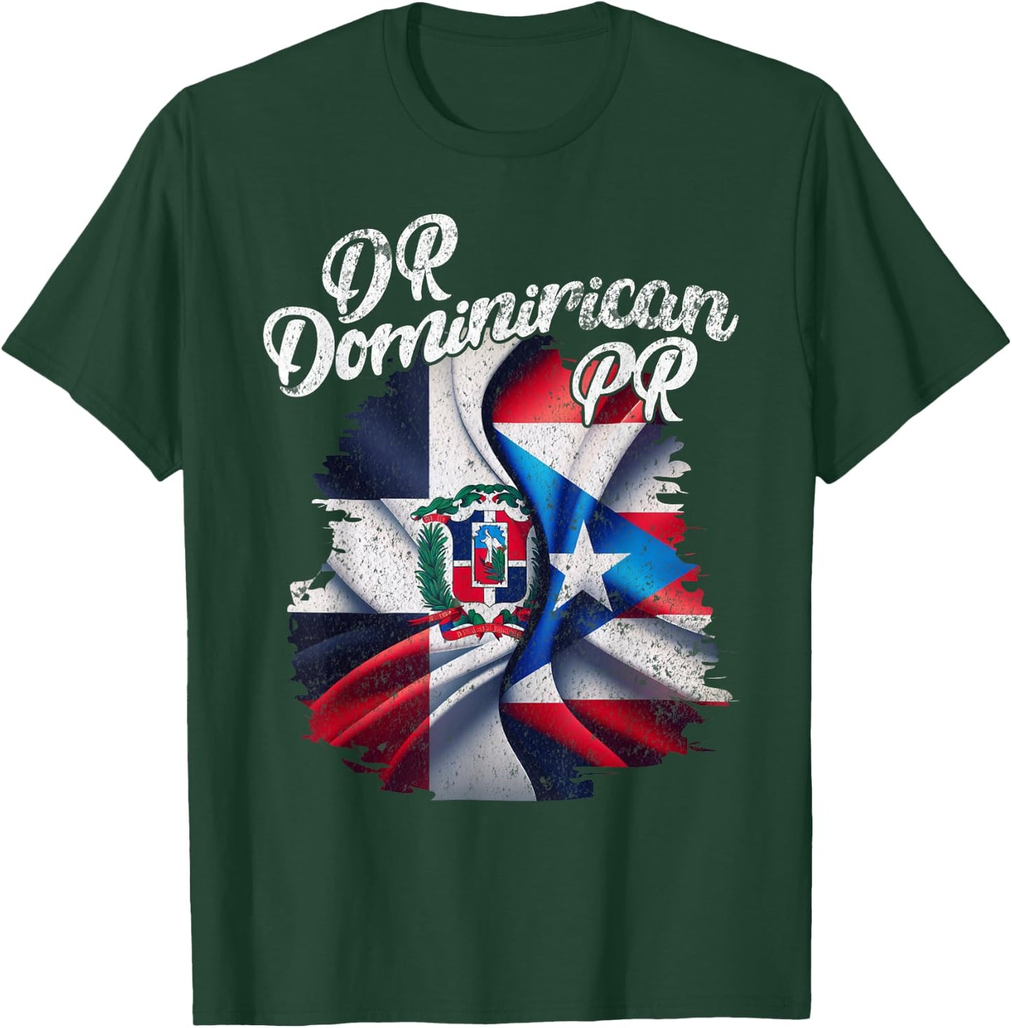 Dominirican DR Dominican Republic Puerto Rico PR Flag Pride T-Shirt - T-Shirt | Forest