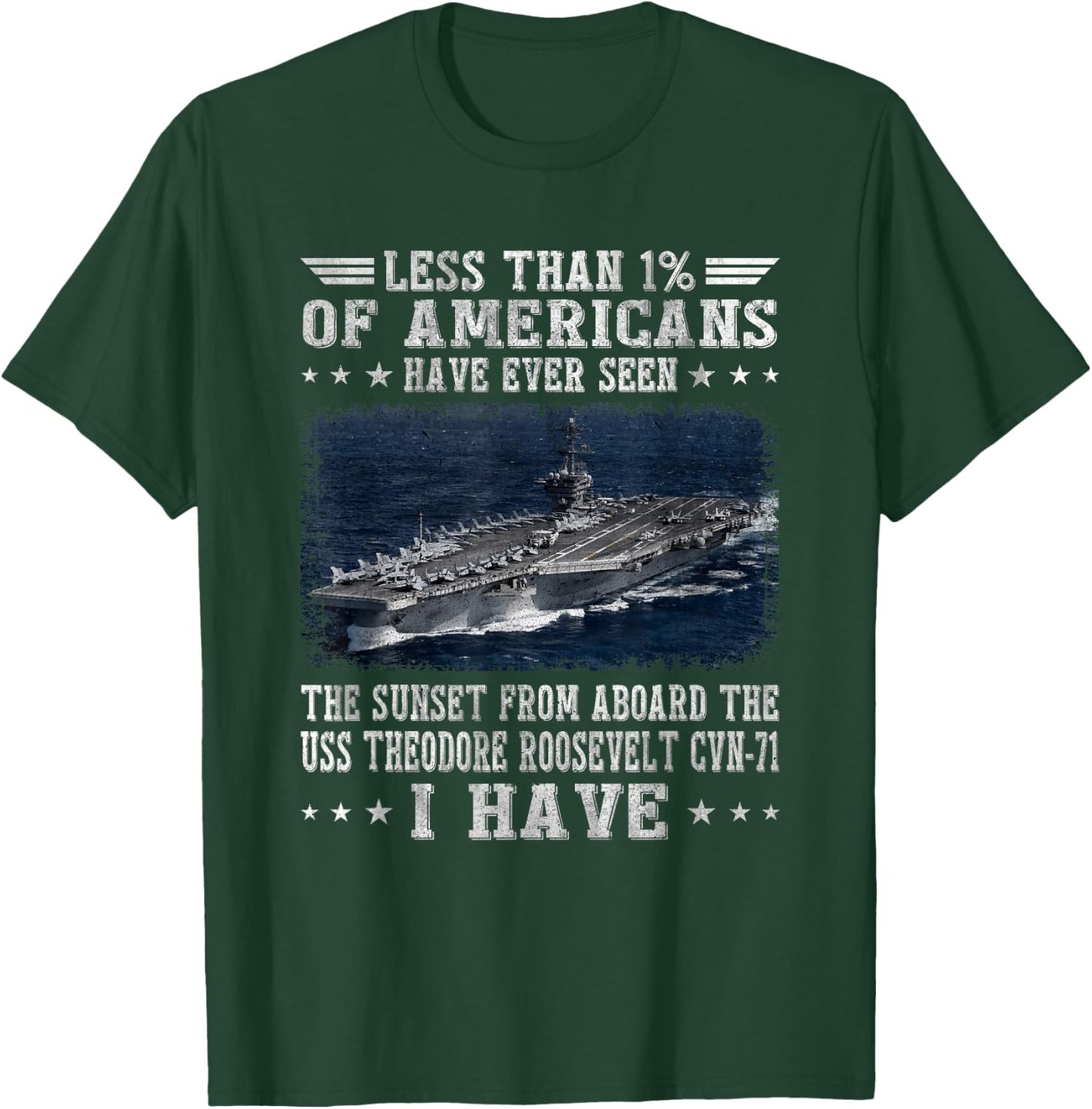 USS Theodore Roosevelt CVN-71 Aircraft Carrier Veterans Day T-Shirt - T-Shirt | Forest