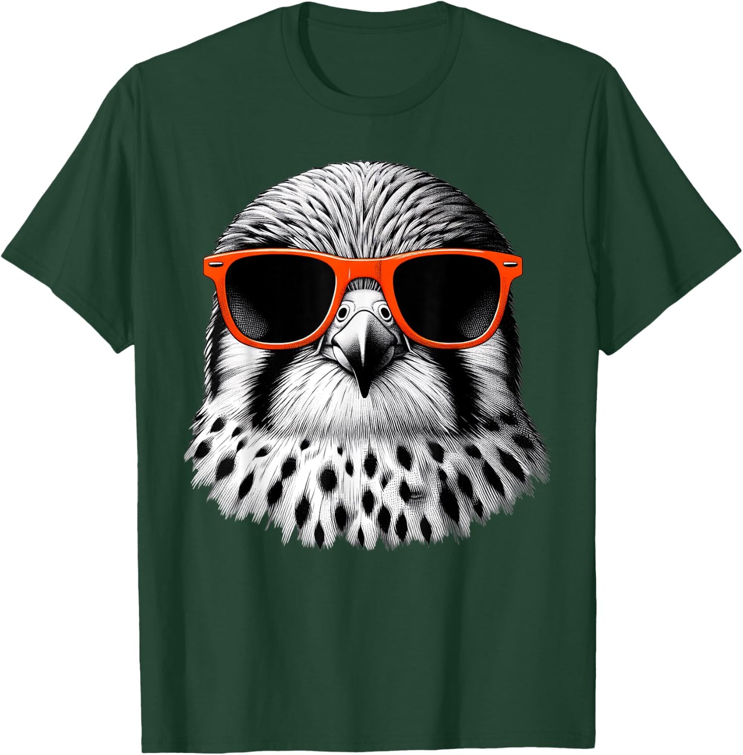 Cool Kestrel Bird Wearing Sunglasses Graphic Art T-Shirt - T-Shirt | Forest