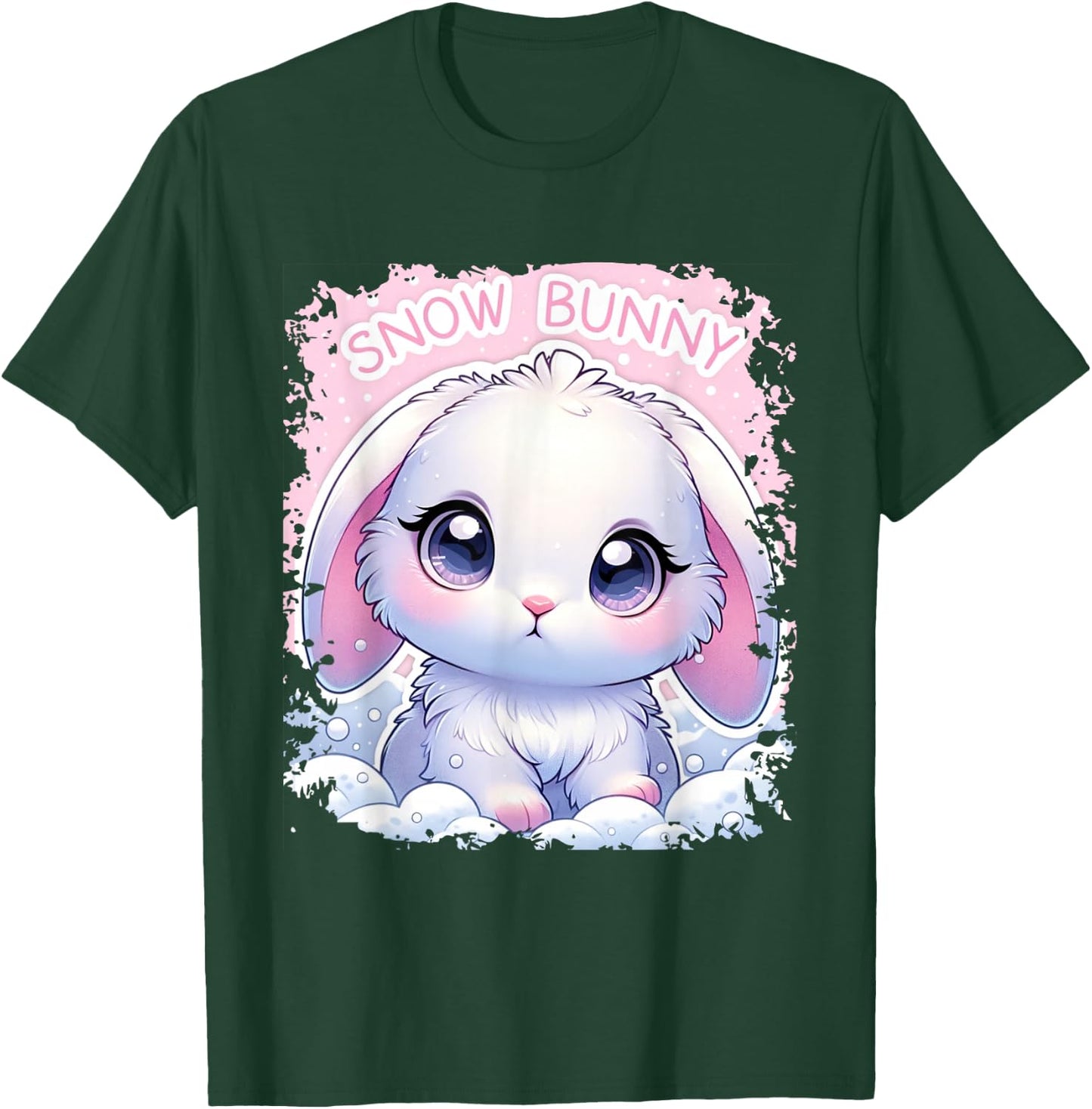 Cute Snow Rabbit Snow Bunny T-Shirt - T-Shirt | Forest