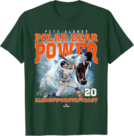 Polar Bear Power: Arctic Blast Pete Alonso New York MLBPA T-Shirt - T-Shirt | Forest