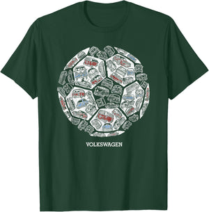 England Euro Football Campervans And Cars T-Shirt - T-Shirt | Forest