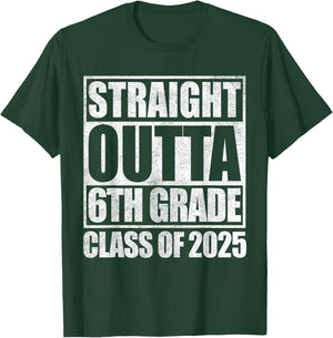 6th Grade Graduation Shirt for Boys Straight Outta 6th Grade T-Shirt - T-Shirt | Forest