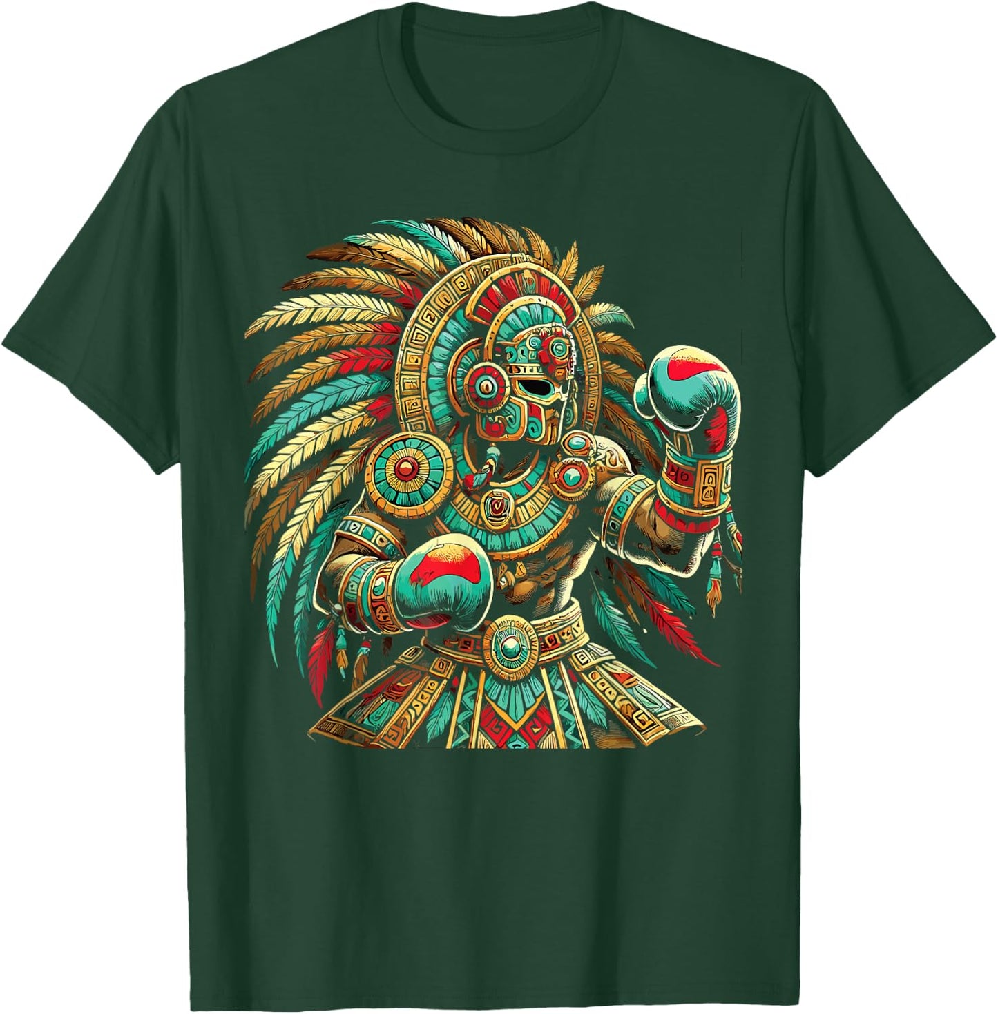 Mexican Boxing Pride Inka Sports Design T-Shirt - T-Shirt | Forest