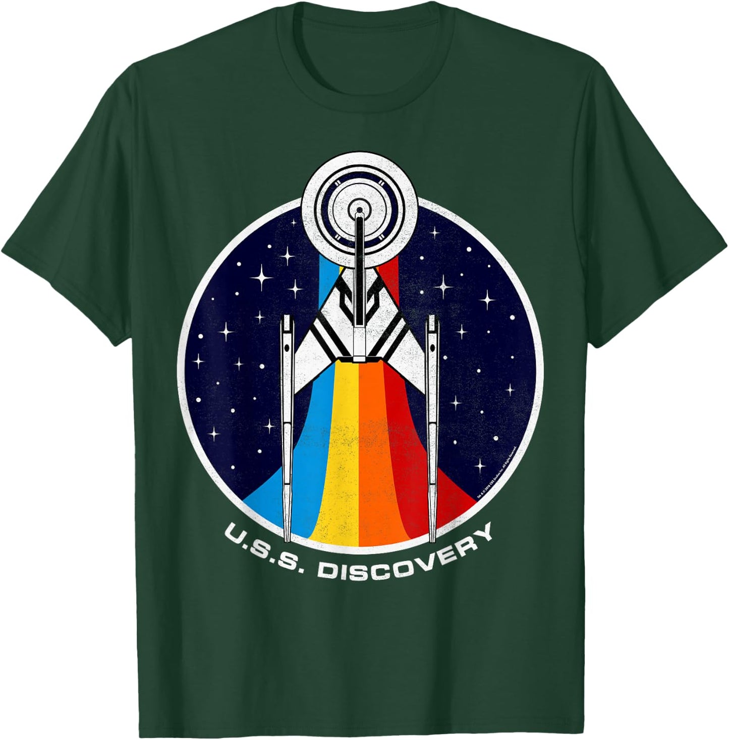 Star Trek Discovery Rainbow Stars Badge T-Shirt - T-Shirt | Forest