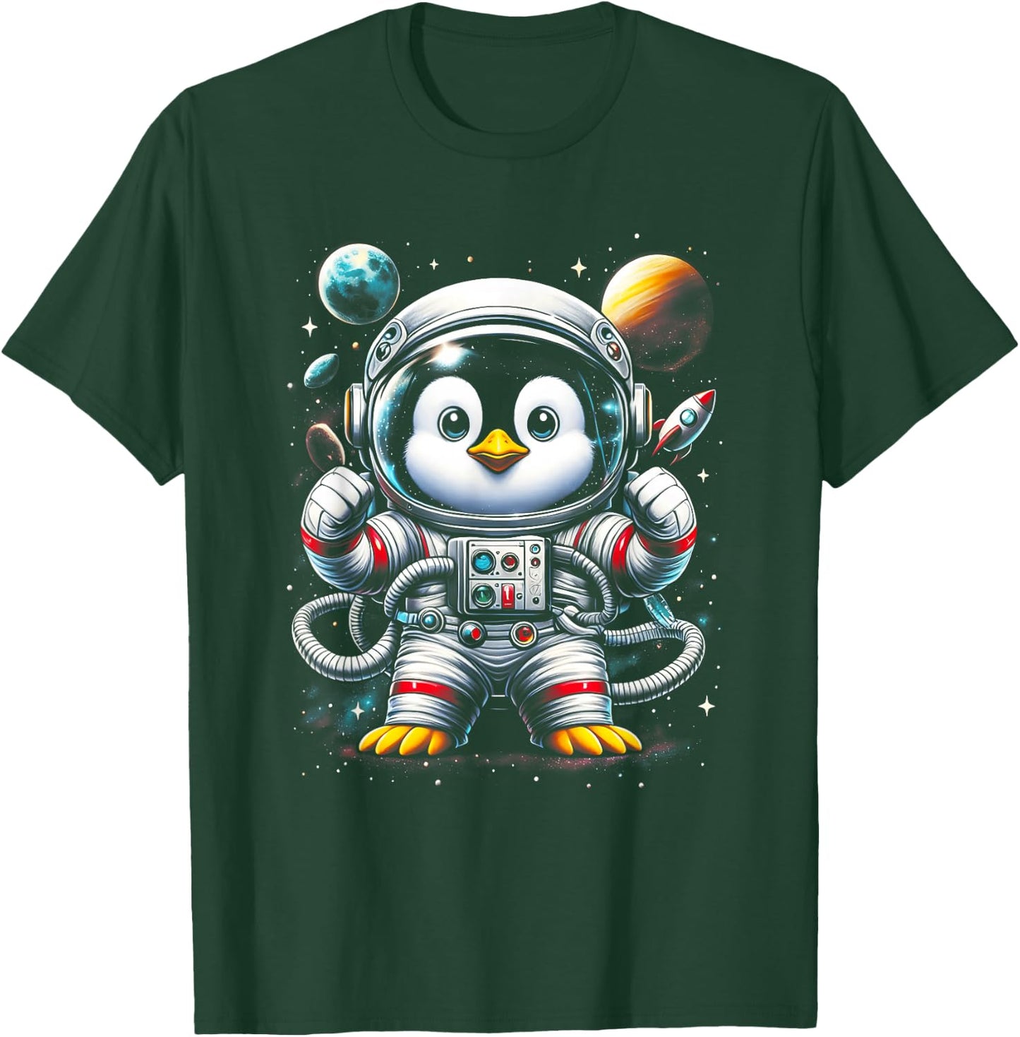 Penguin Astronaut Lover Space Art Space Galaxy Astrology T-Shirt - T-Shirt | Forest