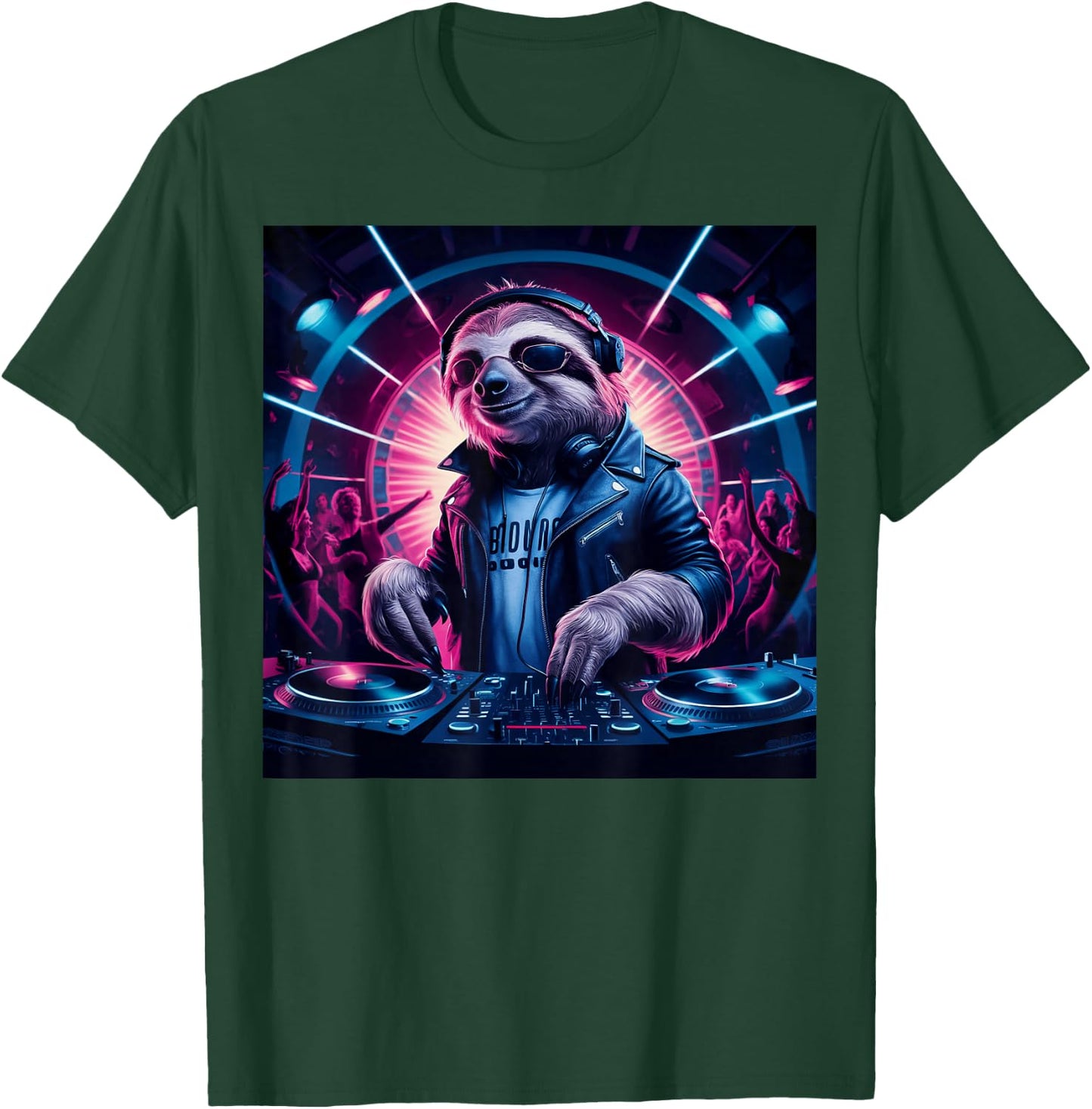Just Relax Dude Sloth Djing Vibrant Club For Music T-Shirt - T-Shirt | Forest