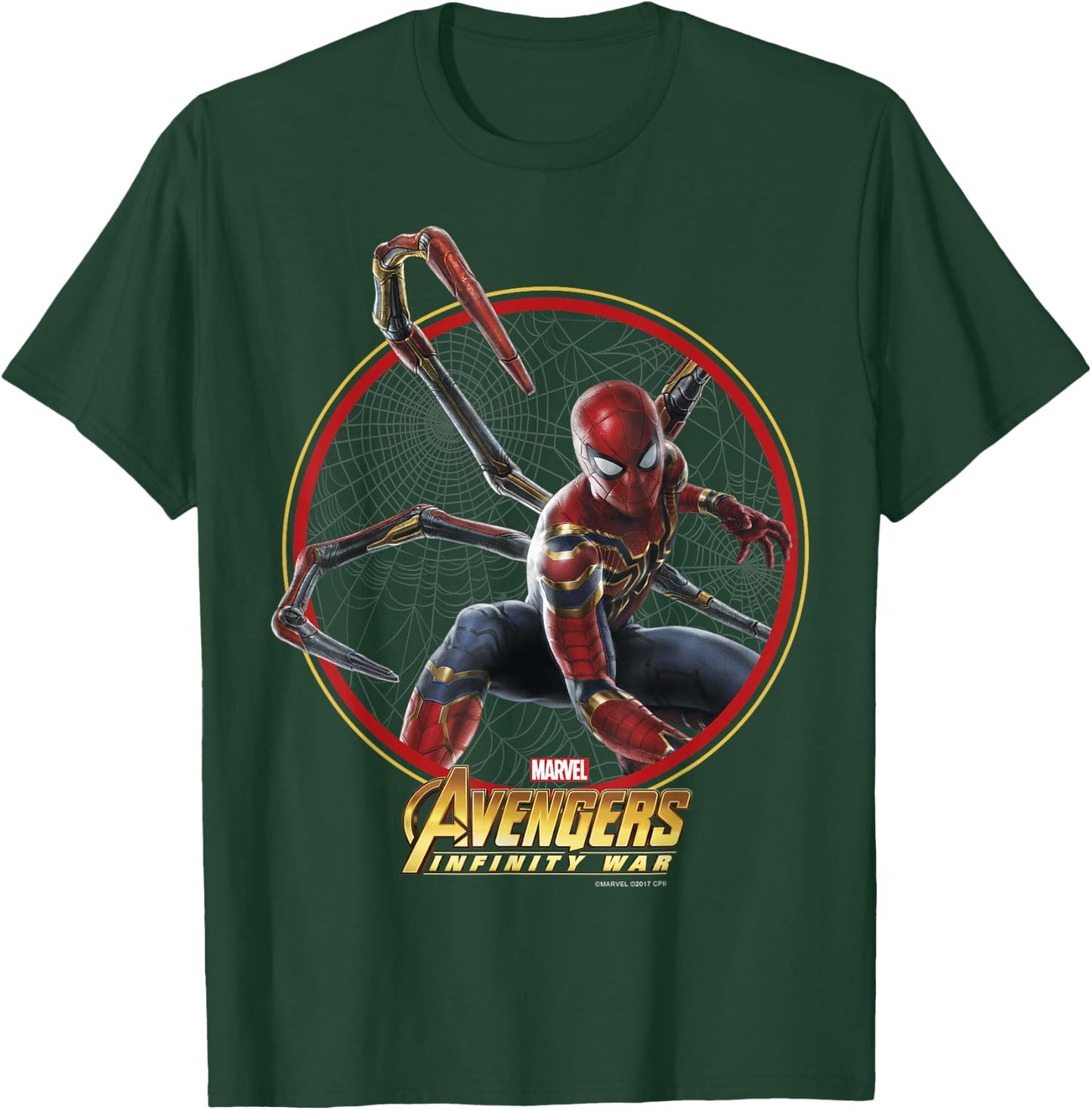 Marvel Infinity War Spider-Man Iron Circle Graphic T-Shirt - T-Shirt | Forest