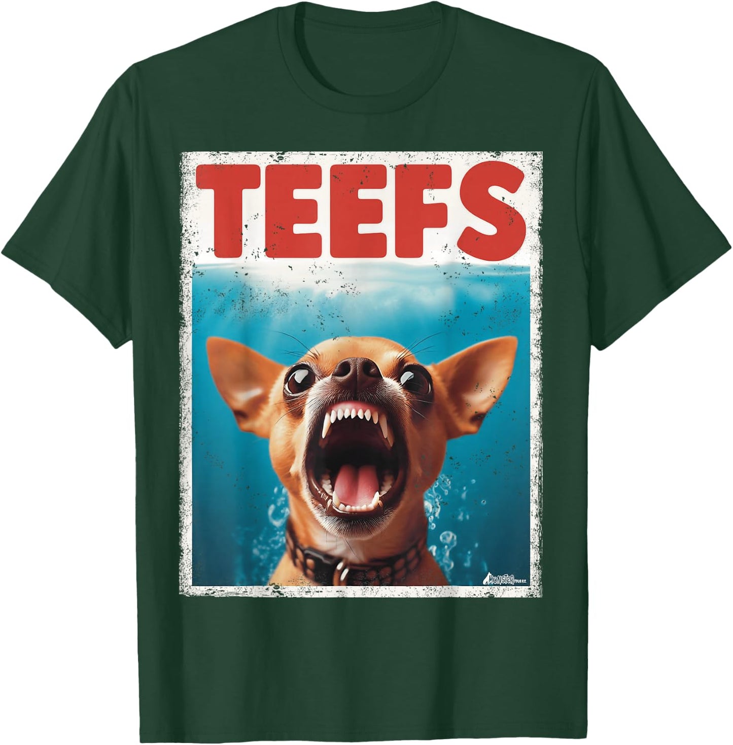 Funny Chihuahua Teefs Top, Teeth Chi Jowls Paws Dog Mom Dad T-Shirt - T-Shirt | Forest