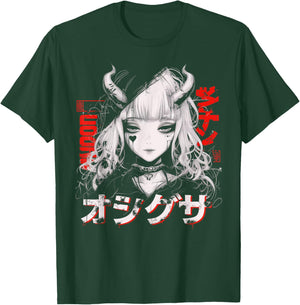 Anime Goth Grunge Demon Girl Waifu Horror Alt Aesthetic T-Shirt - T-Shirt | Forest