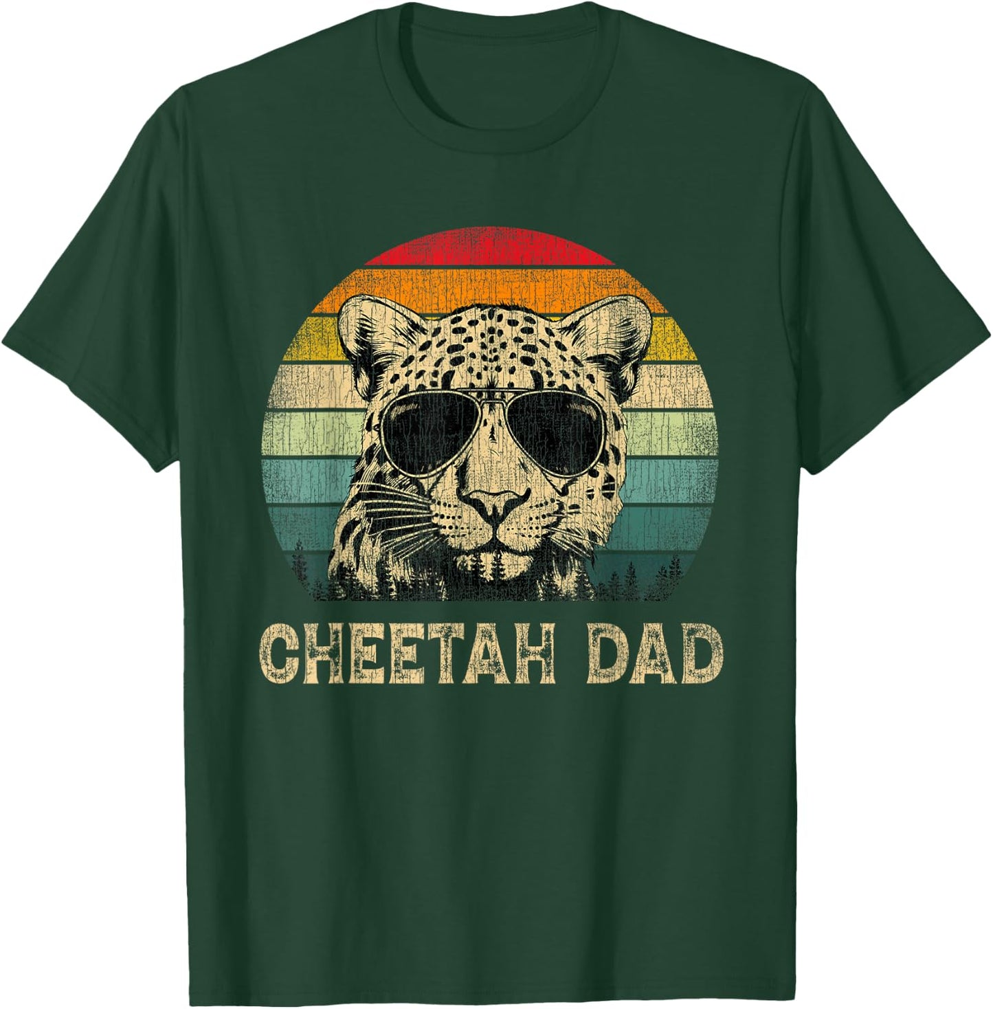Vintage Cheetah Dad Cheetah Lovers Daddy Father's Day T-Shirt - T-Shirt | Forest