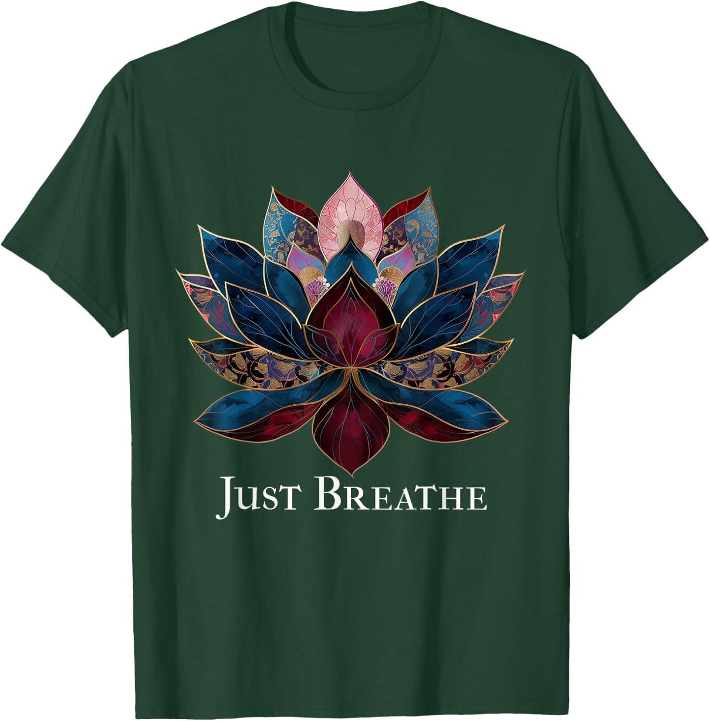 Yoga Lotus Flower Zen Buddhism Buddhist Buddha Meditation T-Shirt - T-Shirt | Forest