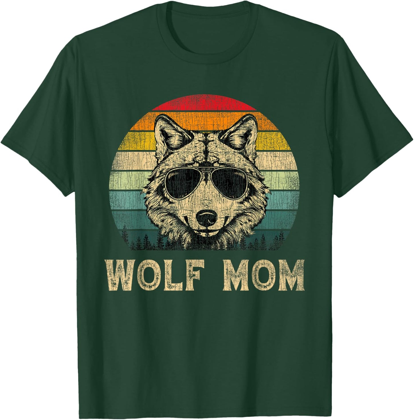 Vintage Wolf Mom Wolf Lovers Mommy Mother's Day T-Shirt - T-Shirt | Forest