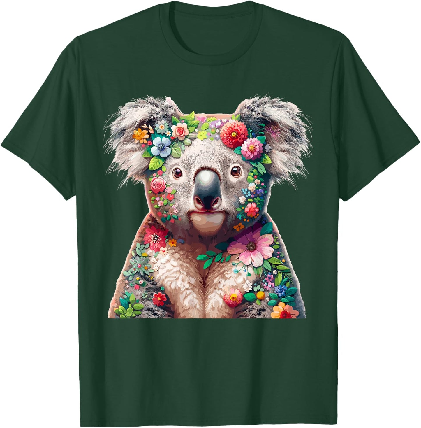 Floral Aesthetic Koala Bear Lover Stuff Australian Koala T-Shirt - T-Shirt | Forest