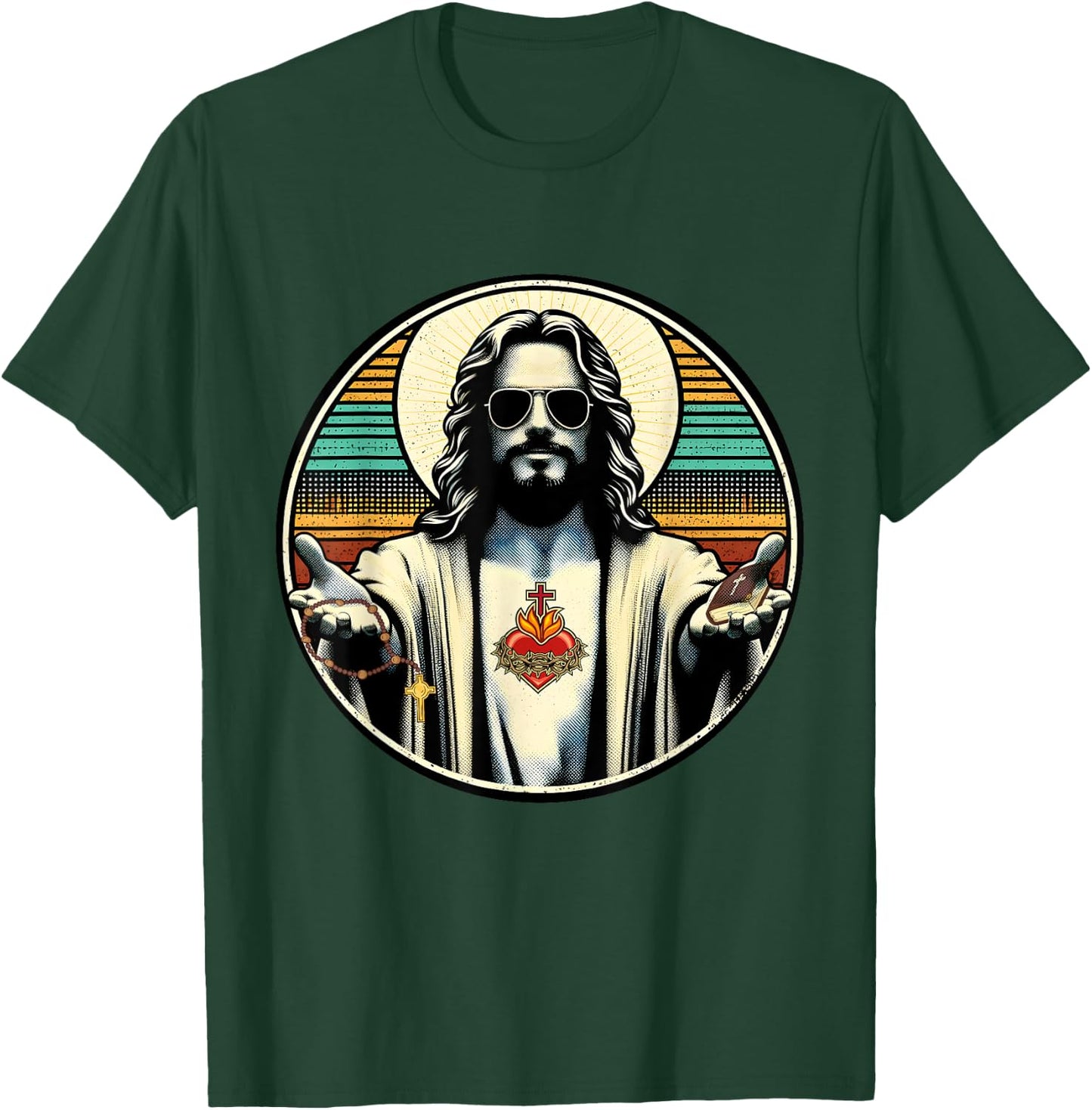 Vintage Buddy a Christ Cool Jesus With Sunglasses Religion T-Shirt - T-Shirt | Forest