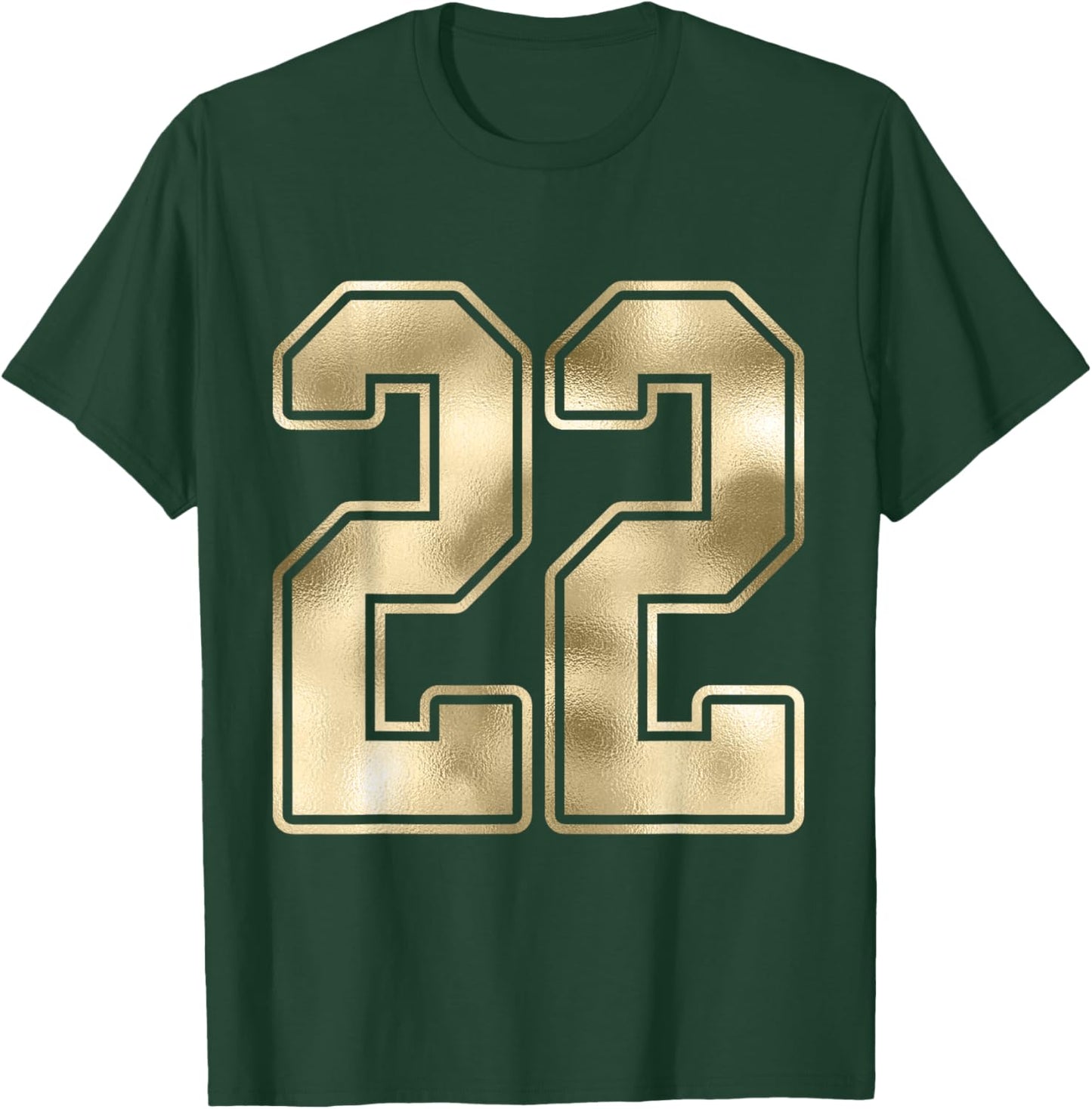 #22 Outline Number 22 Sports Fan Jersey Style Costume T-Shirt - T-Shirt | Forest