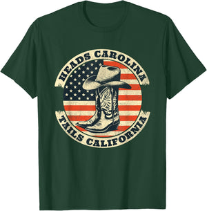 Heads Carolina Tail California Retro Vintage Country T-Shirt - T-Shirt | Forest