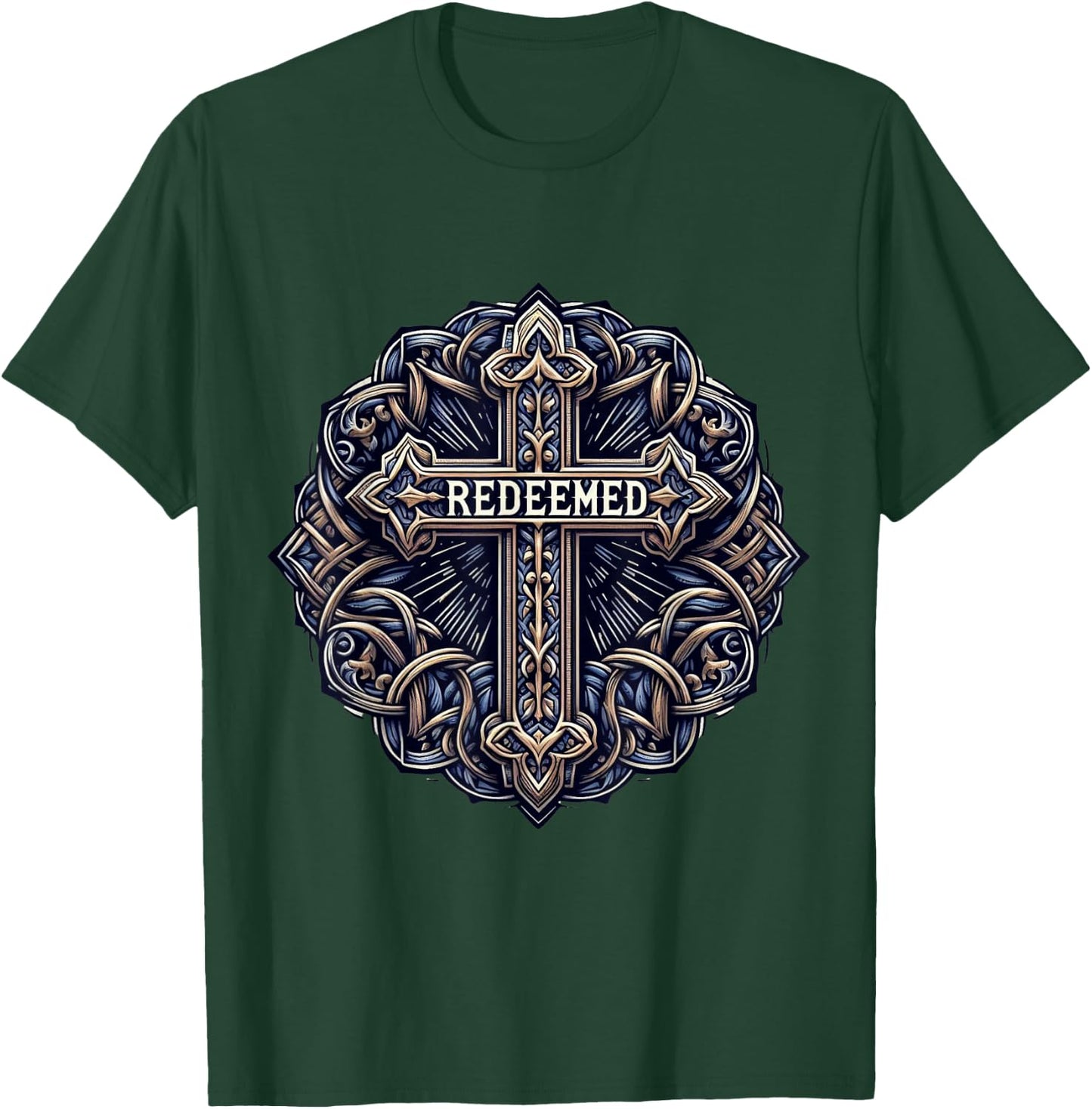 Redeemed Cross Christian Jesus T-Shirt - T-Shirt | Forest