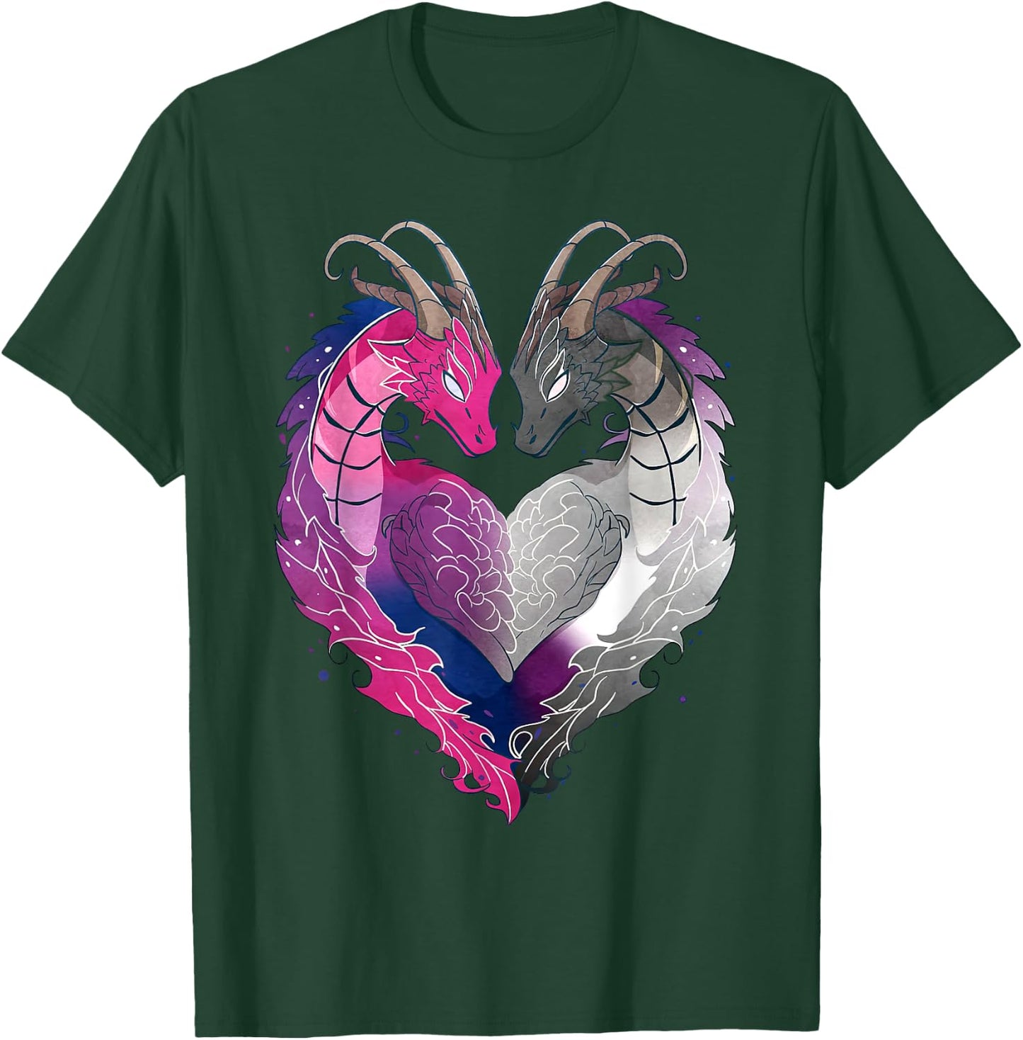 Asexual Bisexual Pride Gay Pride Month Bisexual Dragon LGBT T-Shirt - T-Shirt | Forest