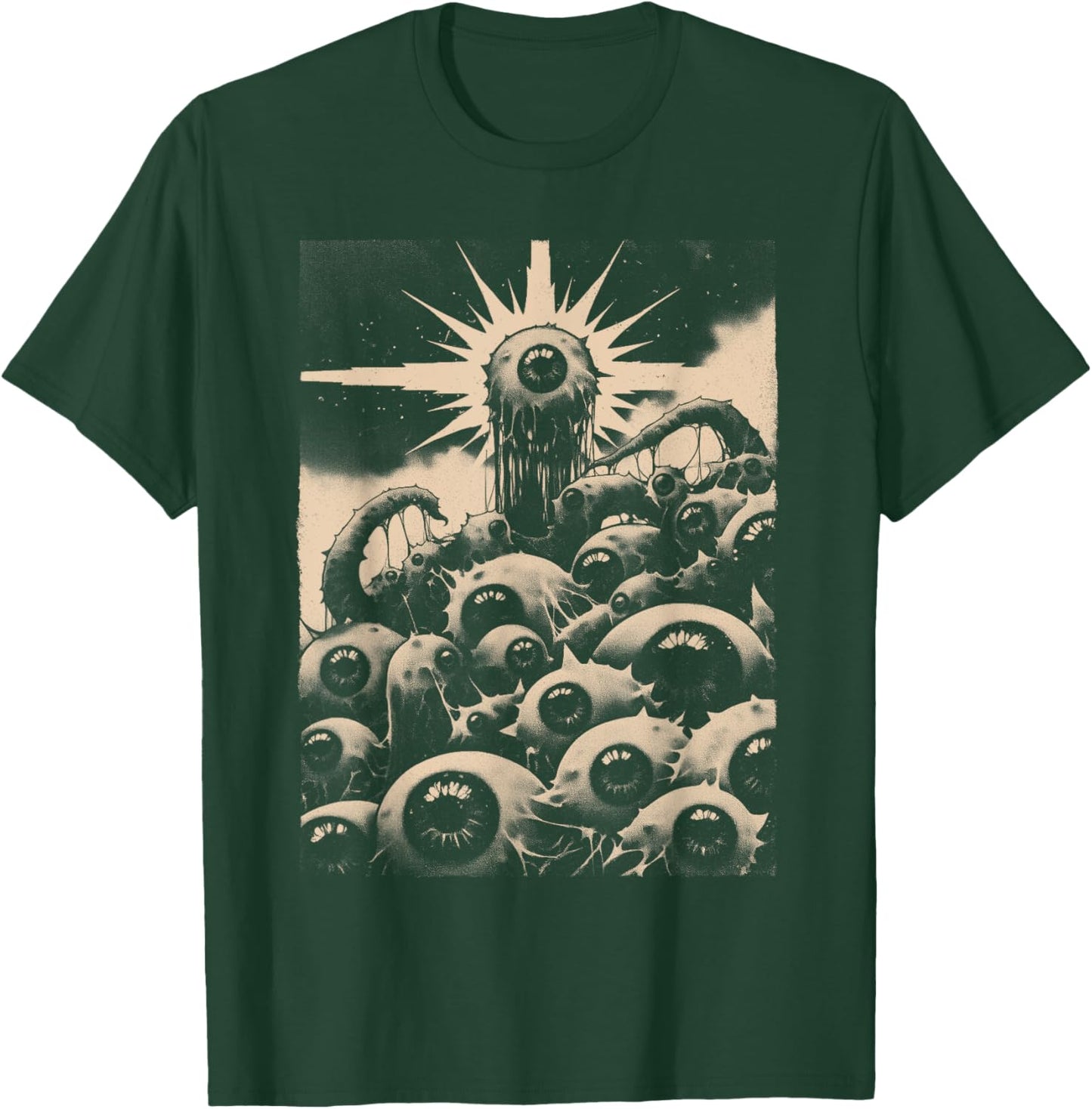 Weirdcore Eyeballs Goth Witch Goblincore Trippy Horror Punk T-Shirt - T-Shirt | Forest